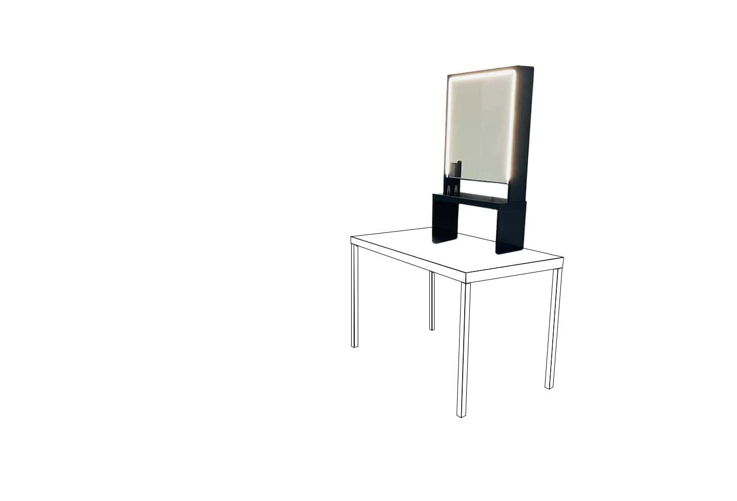 Specchio Da Trucco Con Base In Legno, Forma Orecchie Di Gatto, Angolo Regolabile 90°, Per Camera E Soggiorno