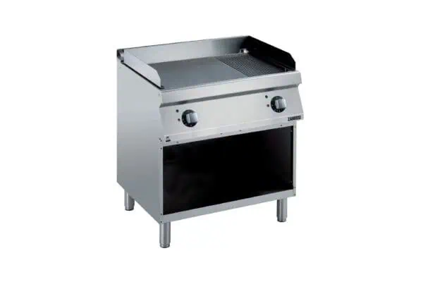 Frytop elettrico liscio rigato per eventi catering