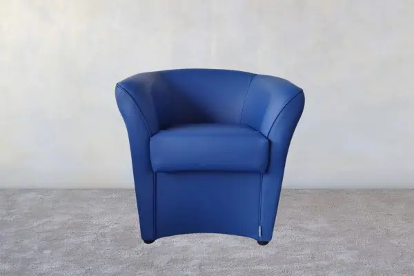 Poltrona Santorini in ecopelle blu