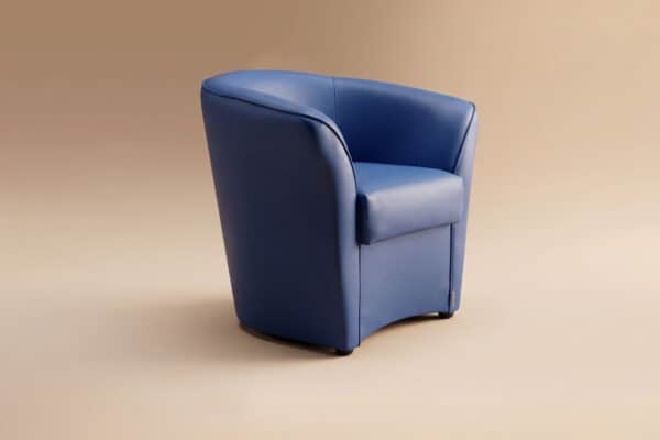 Poltrona Santorini in ecopelle blu