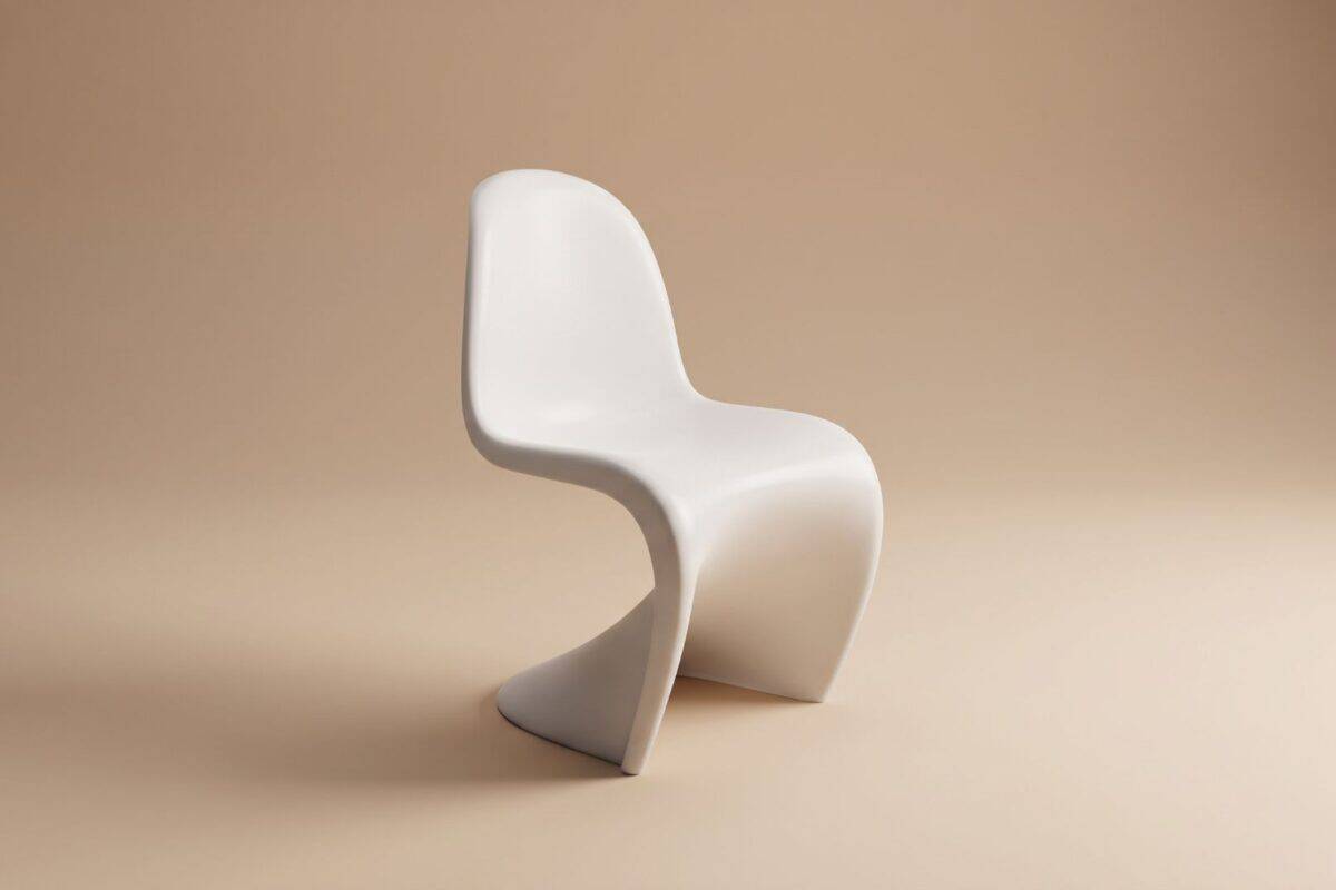 Sedia moderna bianca con design ergonomico e stile minimalista, ideale per ambienti contemporanei e uffici eleganti.