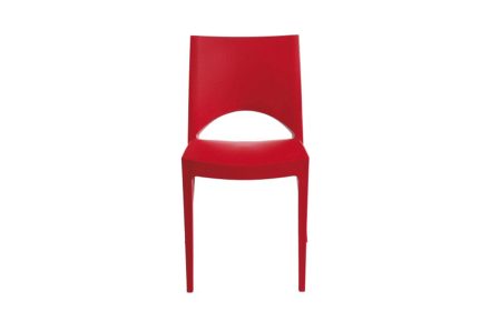 Sedia Paris rossa in metallo, ideale per conferenze, eventi o uffici