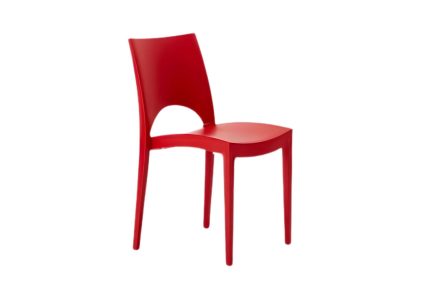 Sedia Paris rossa in metallo, ideale per conferenze, eventi o uffici