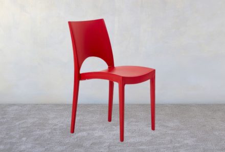 Sedia Paris rossa in metallo, ideale per conferenze, eventi o uffici