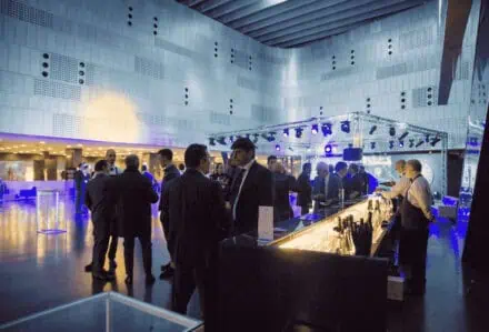 noleggio reception desk bancone bar black russian nero