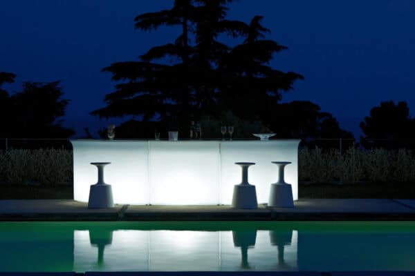 noleggio reception desk bancone bar dritto bianco luminoso
