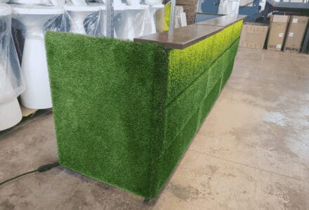 noleggio reception desk bancone erbanco angolare