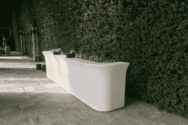 noleggio reception desk bancone bar jumbo bar luminoso per esterno