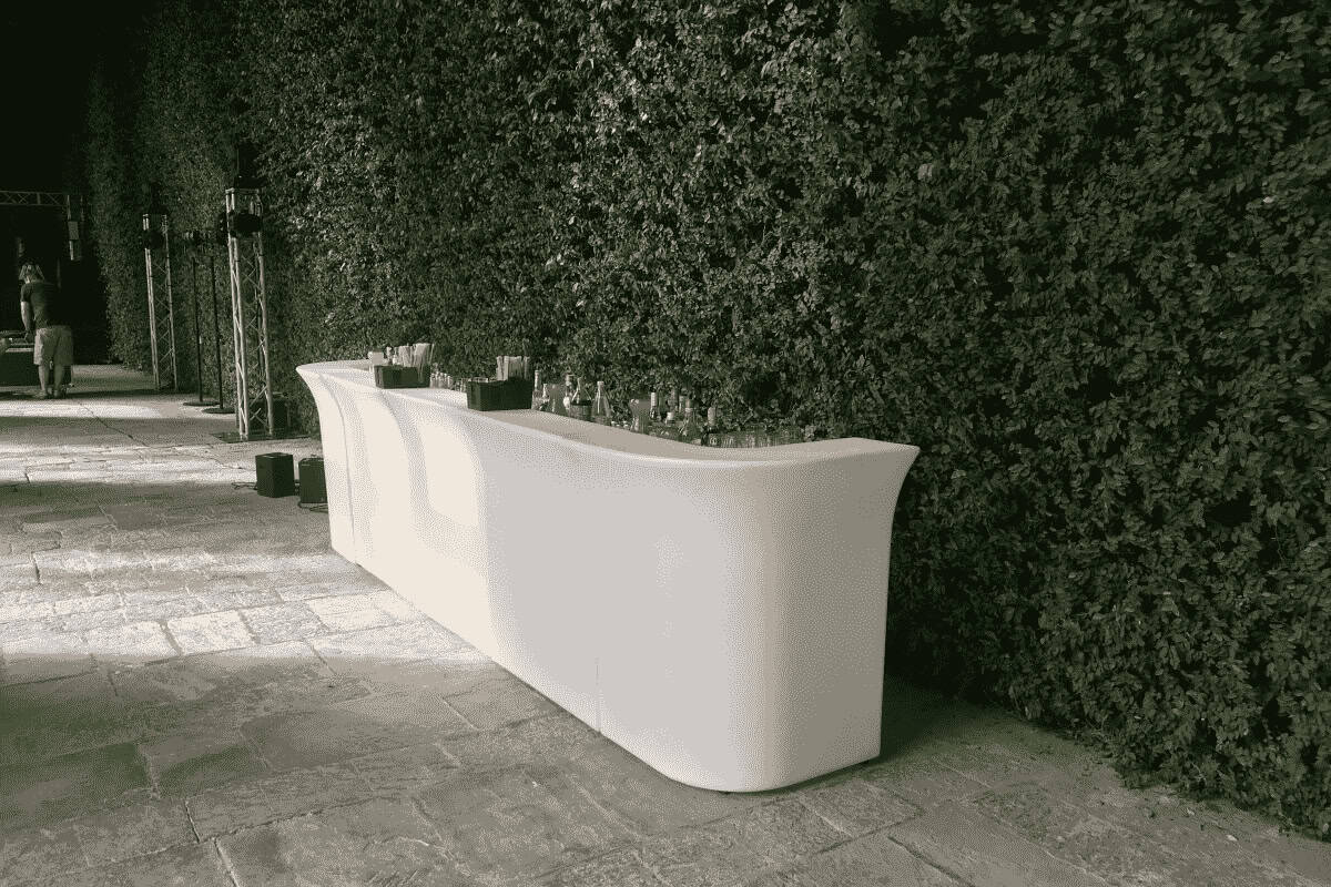noleggio reception desk bancone bar jumbo bar luminoso per esterno