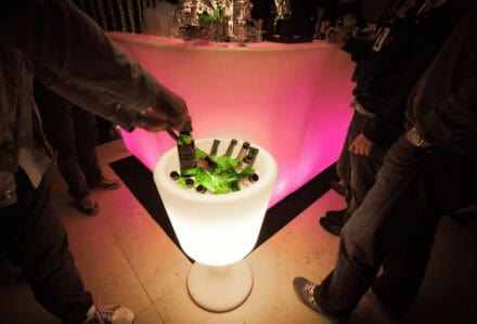 noleggio reception desk drink luminoso per esterno