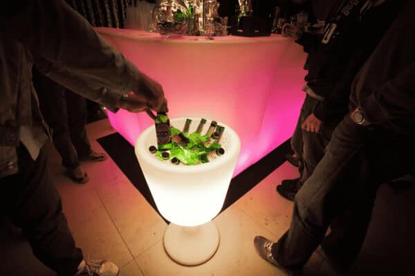 noleggio reception desk drink luminoso per esterno