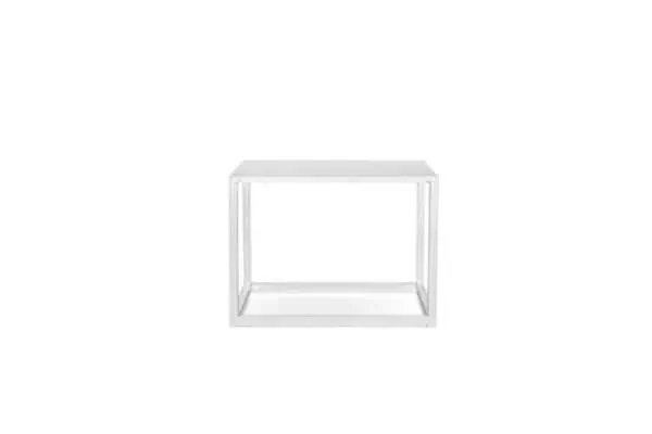 Tavolino Basso Industriale Quad. Bianco